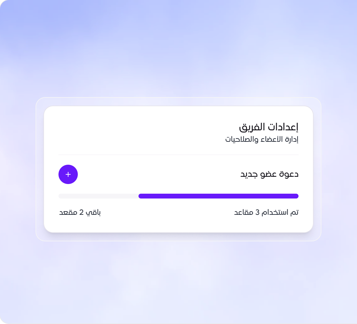 إعدادات الفريق